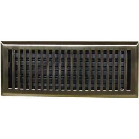 4x22 x 12x22 Contemporary Antique Brass Plated Floor Register, Vent Cover