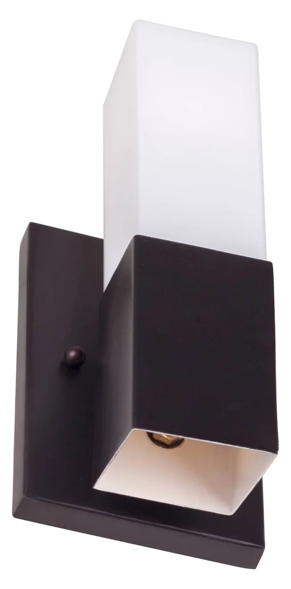 Forte Lighting 2597-02-32 2 Light Wall Bracket in Antique Bronze with Square Satin Opal Glass