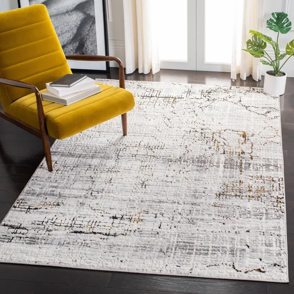Safavieh Amelia Gorden Abstract Area Rug - Grey/Gold, 4&5 inch x 6&5 inch