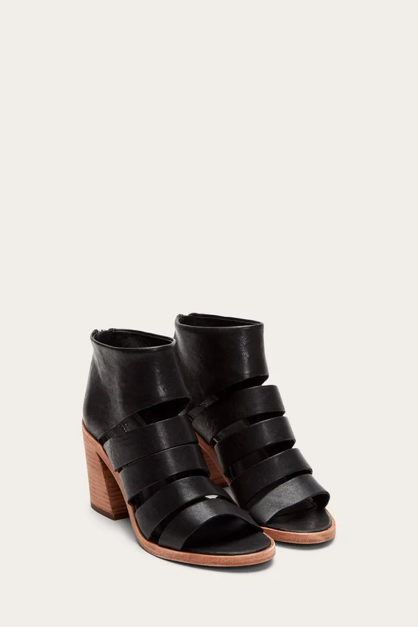 Frye Tash Cutout Bootie Women's Shoes Black Leather : 9.5 B