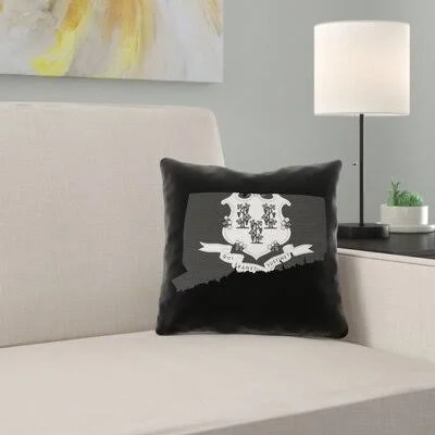 Brumit Connecticut Flag Pillow in - Spun Polyester Double Sided Print/Throw Pillow East Urban Home Size: 20x22 x 20
