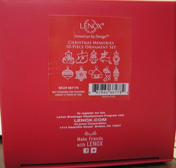 Lenox Christmas Memories 10 Piece Ornament Set