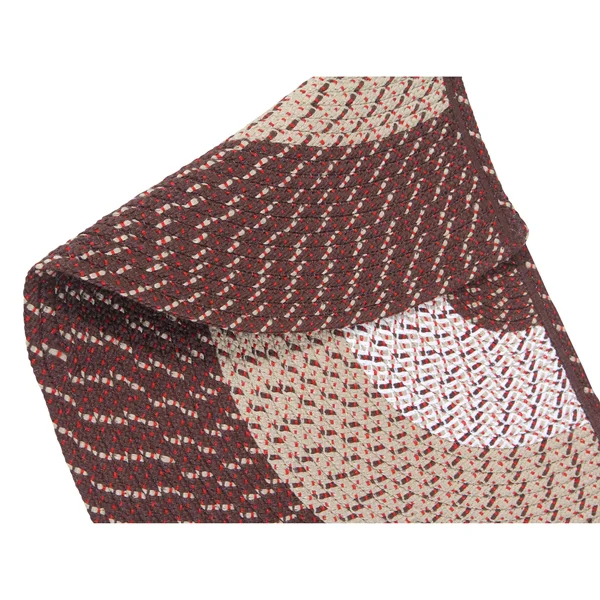 Better Trends Country Stripe Braid Collection Brown Stripe 24x22 x 68x22 x 68x22 L-Shape 100% Polypropylene Reversible Area Rug