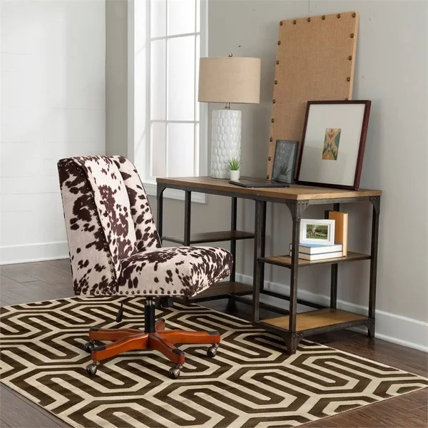 Linon Roma Zigzag Ivory/Chocolate Rug (5& x 7&6-inch)