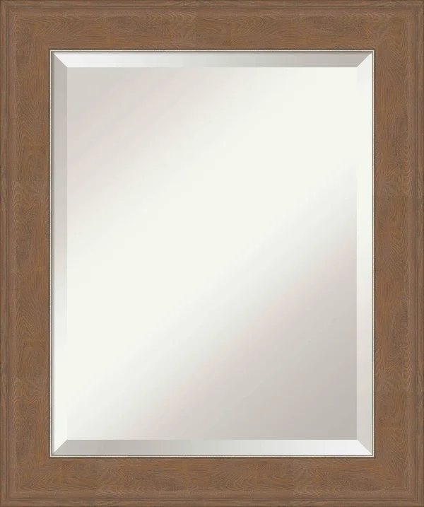 Amanti Art Alta Brown Framed Bathroom Vanity Wall Mirror, 20x24