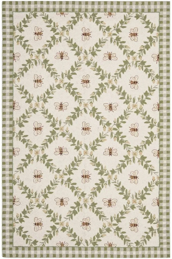 Safavieh Chelsea HK55A 3&9x22 x 5&9x22 Ivory - Green Area Rug