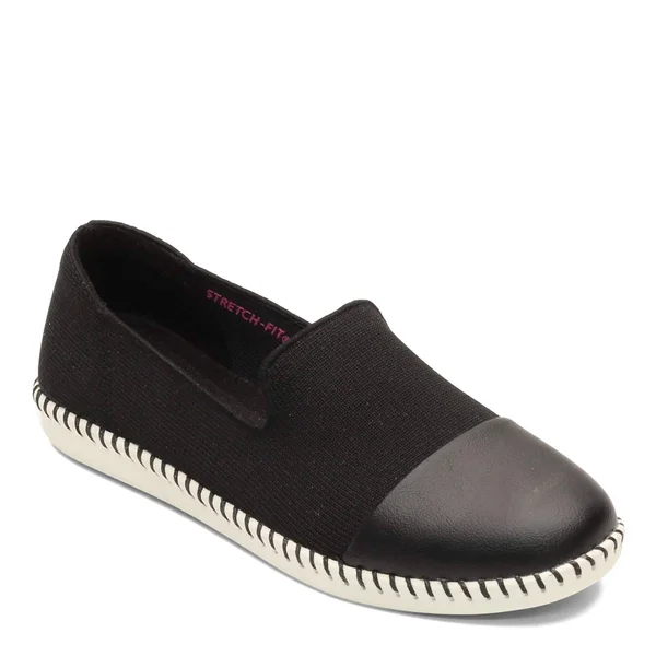 Skechers Women's Cleo Stitch Flat, Black