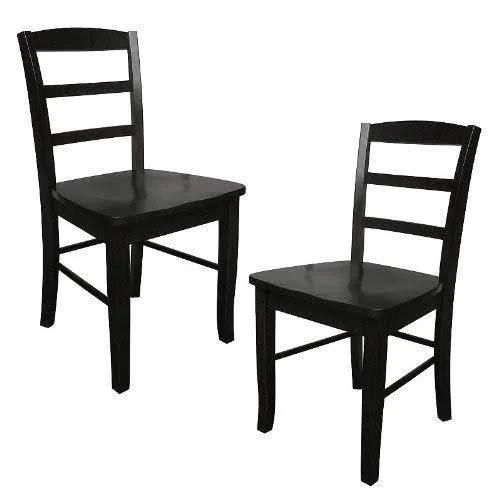 International Concepts Madrid Ladderback Chair-Color: Java - Quantity: Set of 2, Brown