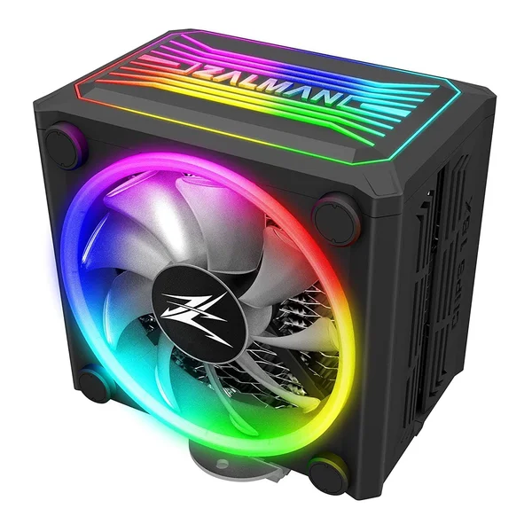 Zalman CNPS 10x Optima II RGB LED Fan, White CPU Cooler Patented Corrugated Fin Design, Quiet 120mm RGB Fan, for Intel & AMD