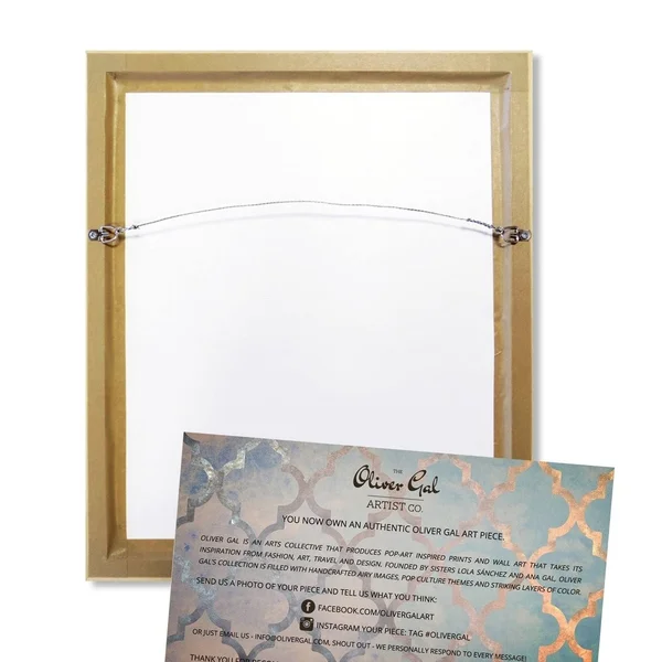 Oliver Gal Bath and Laundry Wall Art Framed Canvas Prints 'Get Naked Toilet Sign' Bath - Gold - White - 36 x 54