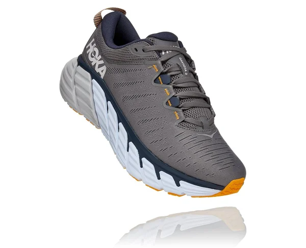 Hoka One One Men's Gaviota 3 Shoe - 9 Wide - Charcoal Grey, Ombre Blue
