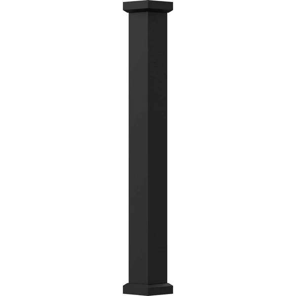 AFCO 6x22 x 10& Endura-Aluminum Empire Style Column, Square Shaft (FOR Post Wrap Installation), Non-Tapered, Textured Black Fini