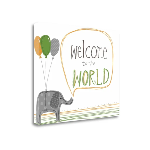 Tangletown Fine Art Welcome to The World by Katie Doucette Giclee Print on Gallery Wrap Canvas - 32x22 x 26x22 - Multi