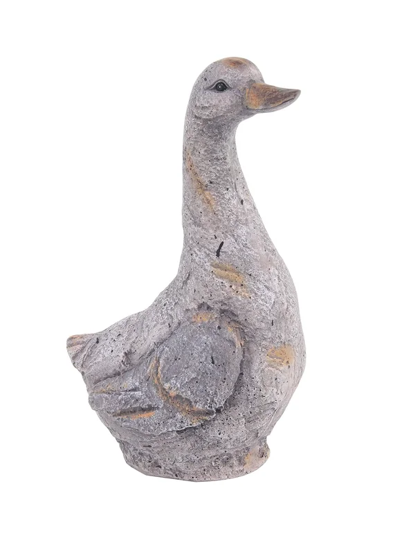 Decmode Farmhouse Polystone Duck Sculpture