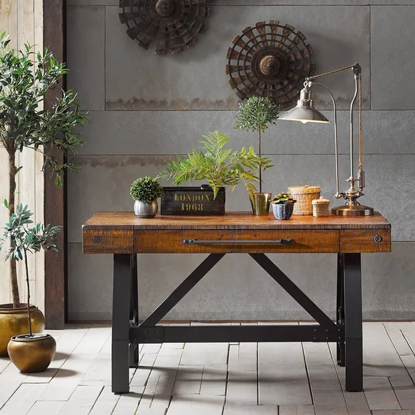 INK+IVY Lancaster Desk, Oak/Silver