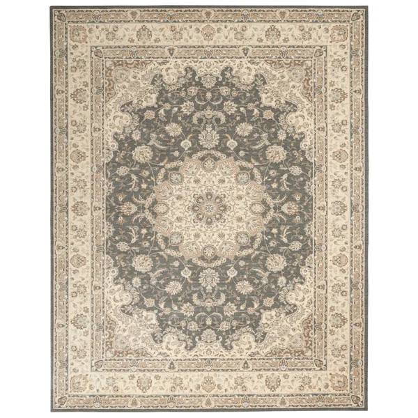 Copper Grove Natrang Floral Area Rug - Grey/Ivory 2&6x22 x 12& Runner