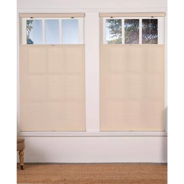 Perfect Lift Window Treatment Cut-to-Width Alabaster 1in. Cordless Light Filter Top Down Bottom Up Cellular Shade - 22in. W x 72