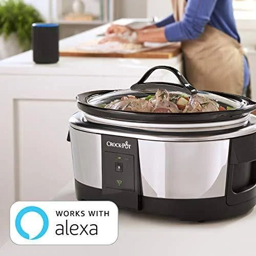 Crock-pot 2101704 6 Quart Slow Cooker Works with Alexa - Programmable Stainless