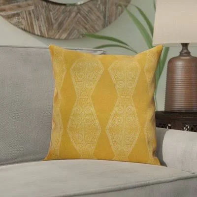 Bungalow Rose Soluri Pyramid Striped Geometric Outdoor Throw Pillow Size: 16x22 H x 16x22 W x 2x22 D, Color: Gold