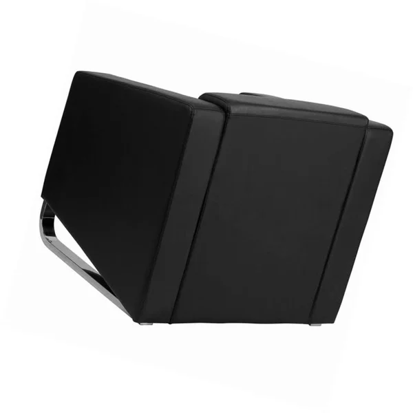 Flash Furniture Hercules GALLANT Series Contemporary Black Leather Chair with Stainless Steel Frame