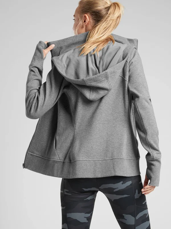 Athleta Women's Triumph Hoodie Charcoal Grey Heather Regular Size XS