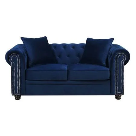 Bowery Hill Loveseat in Blue, Size: 30.5