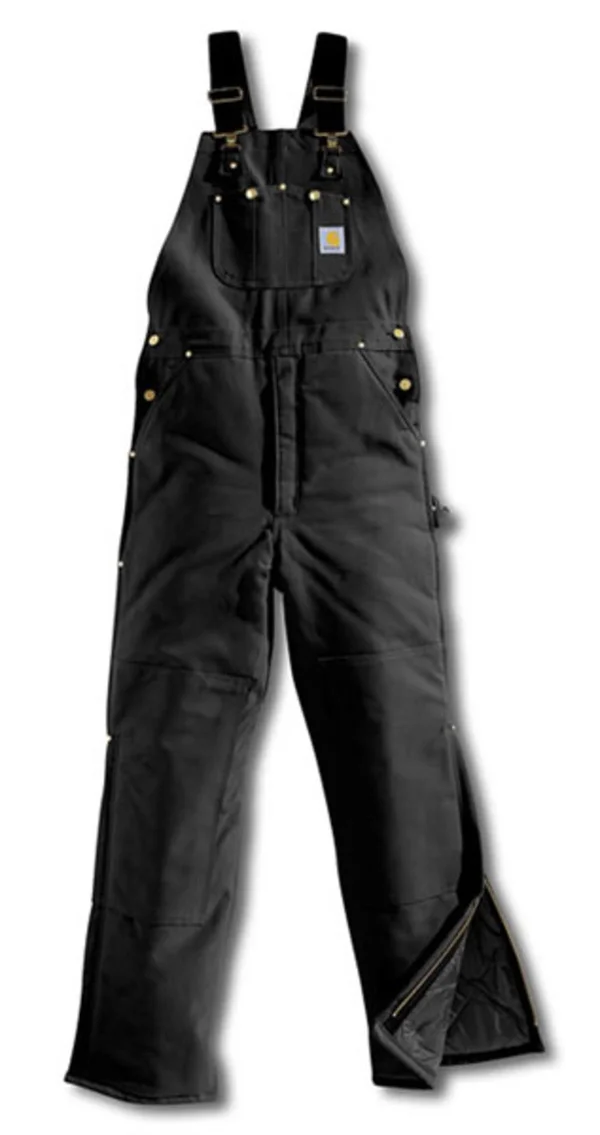Carhartt Men's Arctic Quilt Lined Duck Bib Overall - Black