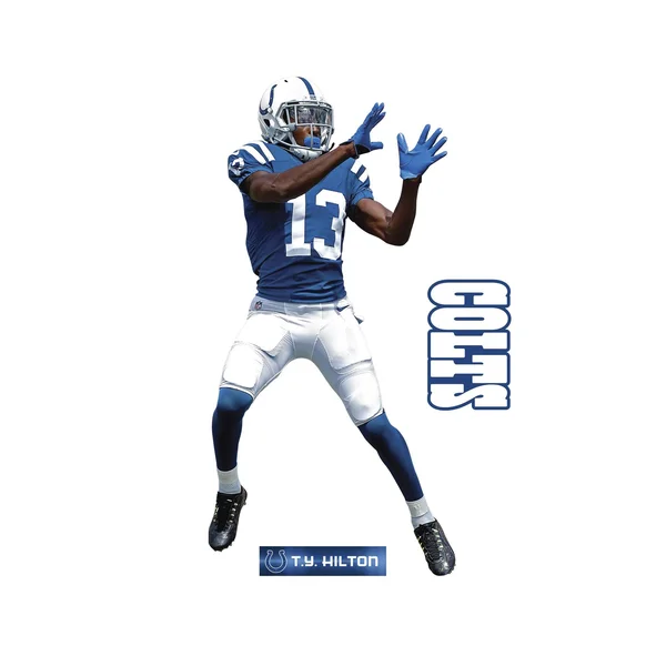 T.Y. Hilton for Indianapolis Colts - Officially Licensed NFL Removable Wall Decal Giant Athlete + 2 Wall Decals (25x22W x 51x22H