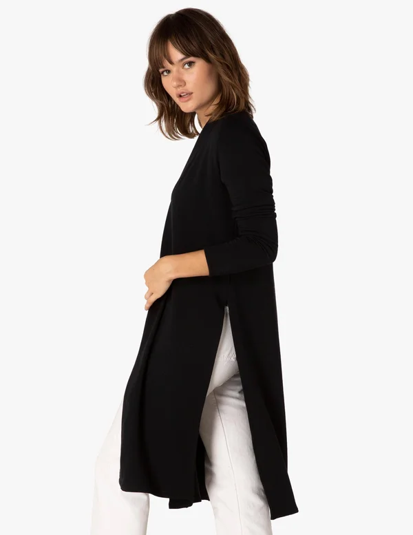 Beyond Yoga High Slits Long Duster Black, S