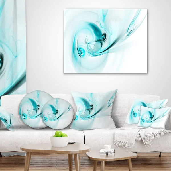 Designart &Colored Smoke Light Blue& Abstract Throw Pillow