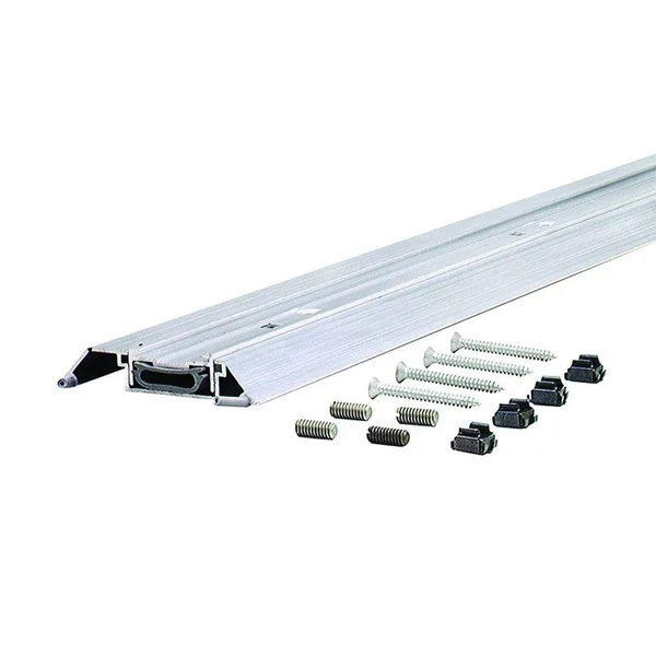 M-D Building Products Adjustable 3-1/2 in. x 84-1/2 in. Aluminum Threshold with Vinyl Seal, Gray