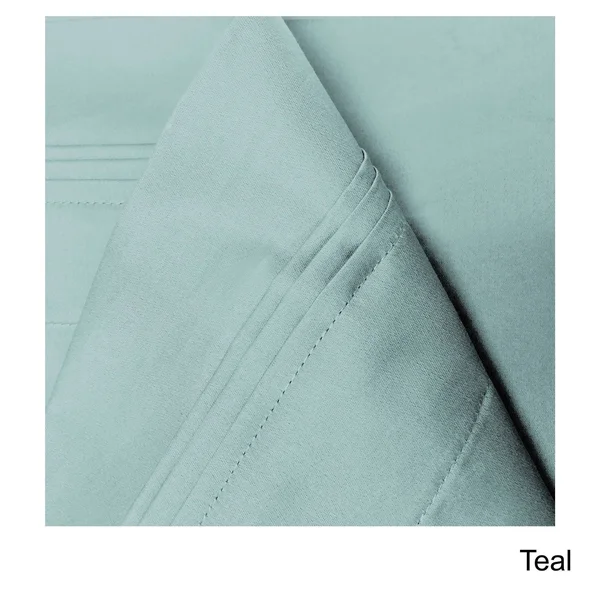 Superior Anemone 650-Thread Count Egyptian Cotton Solid Sheet Set Teal California King