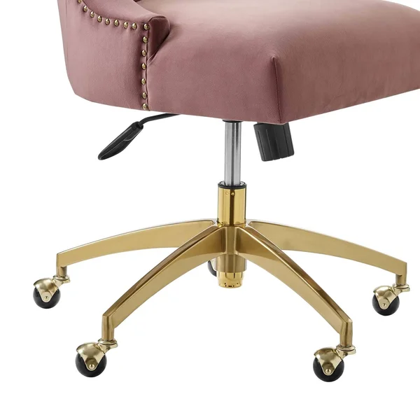 Empower Channel Tufted Performance Velvet Office Chair - Gold Emerald