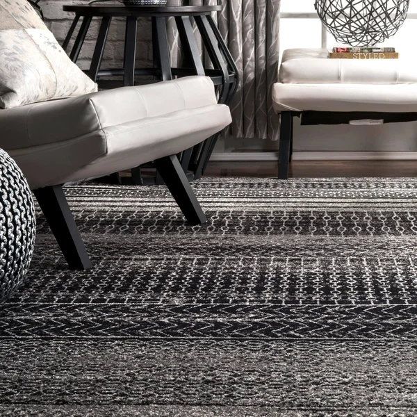 nuLOOM Nova Stripes Area Rug, Size: 8& Square, Gray