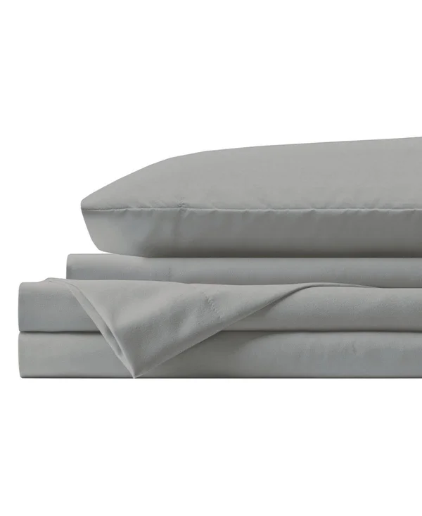 Lanwood Microfiber Sheet Set - King, Light Gray with POLYGIENE
