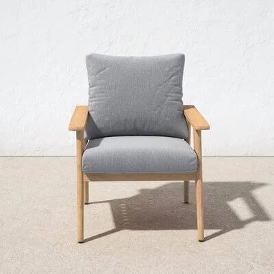 Camren Deep Seating Teak Patio Chair with Cushions AllModern