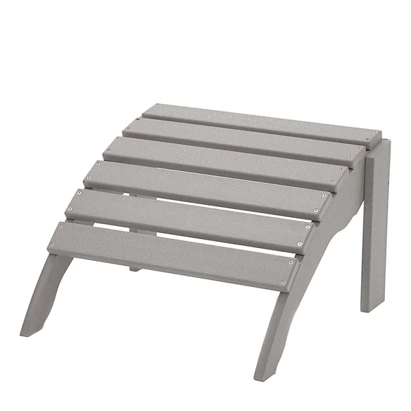 Hawkesbury All-Weather Recycled Plastic Ottoman by Havenside Home - Light Gray