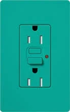 Lutron SCR-20-GFST-TQ Tamper Resistant - Self-Testing GFCI Receptacle, Turquoise, 20A, 125V