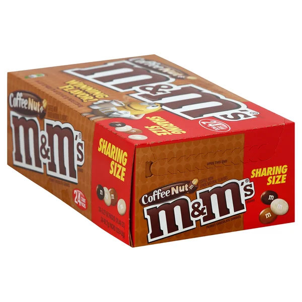 M & M Chocolate Candies, Peanut, Coffee Nut, Sharing Size - 24 pack, 3.27 oz packs