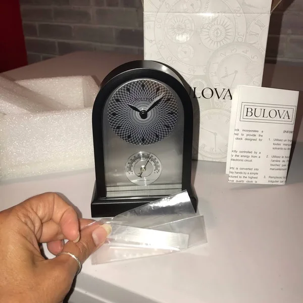 Bulova Madison Desk Clock Black