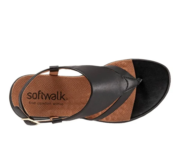 Women's SoftWalk Temara Sandal - Size 6.5 W - Black