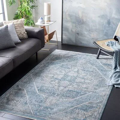 Rumsey Oriental Blue/Gray Area Rug Bungalow Rose Rug Size: Rectangle 10' x 14'