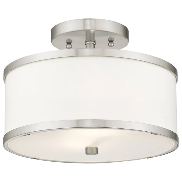 Livex Lighting 6366-91 Park Ridge - 2 Light Semi-Flush Mount Brushed Nickel