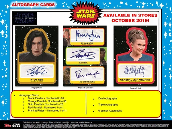 2019 Topps Star Wars Journey to The Rise of Skywalker Hobby Box