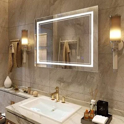 Hedwige LED Fog Free Modern & Contemporary Frameless Lighted Bathroom - Vanity Mirror Brayden Studio Size: 28x22 x 36x22