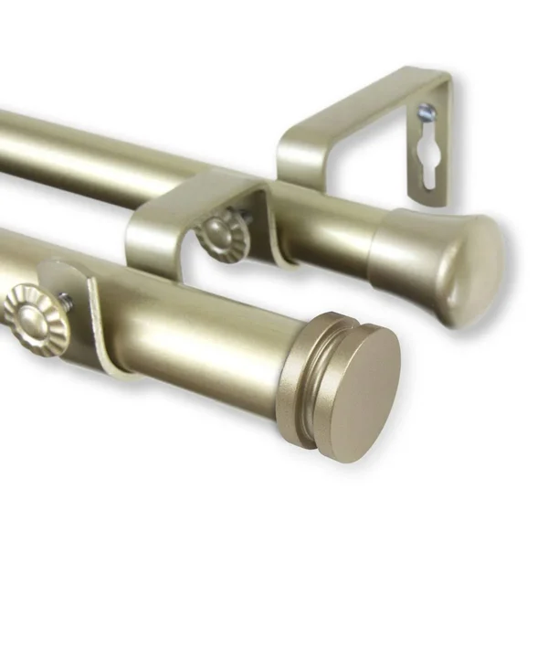 Rod Desyne Bun 1x22 Double Curtain Rod - Mahogany