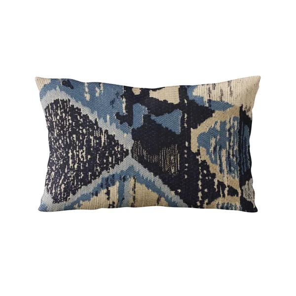 Plutus 22x22 x 22x22 Hidden Seas Abstract Luxury Throw Pillow in Blue
