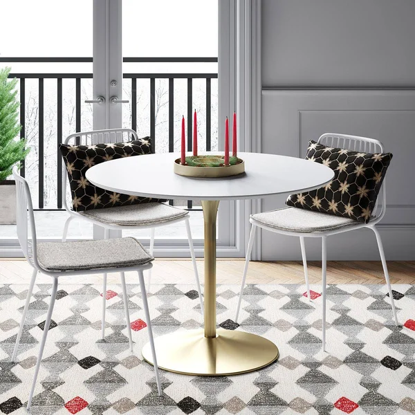 Set of 2 Sodra Rounded Seat Wire Dining Chair White - Project 62