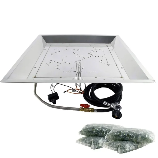 Outdoor GreatRoom 16 in. Square Pewter GAS Burner