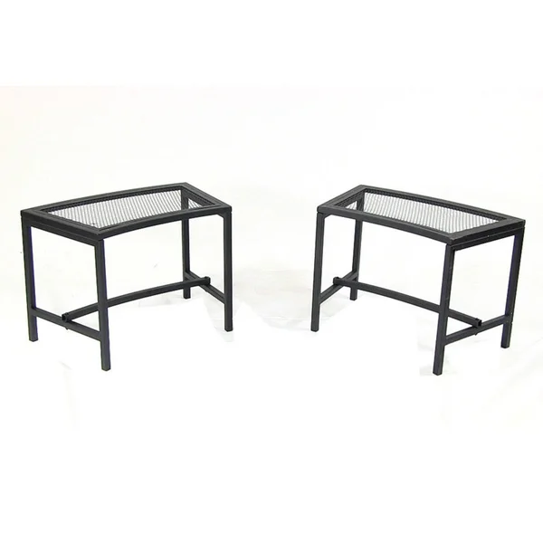 Sunnydaze Black Mesh Patio Fire Pit Bench - 23 x 16 inch - 2 Benches